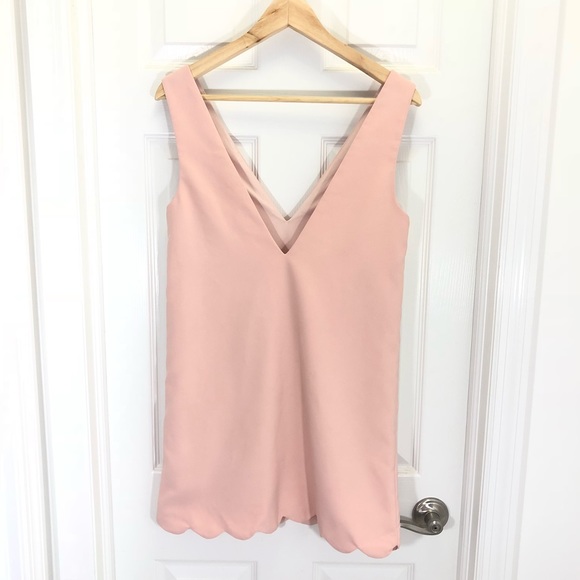 SOLD TOBI Blush Pink Wonder Why Deep V Shift Dress - Picture 4 of 4